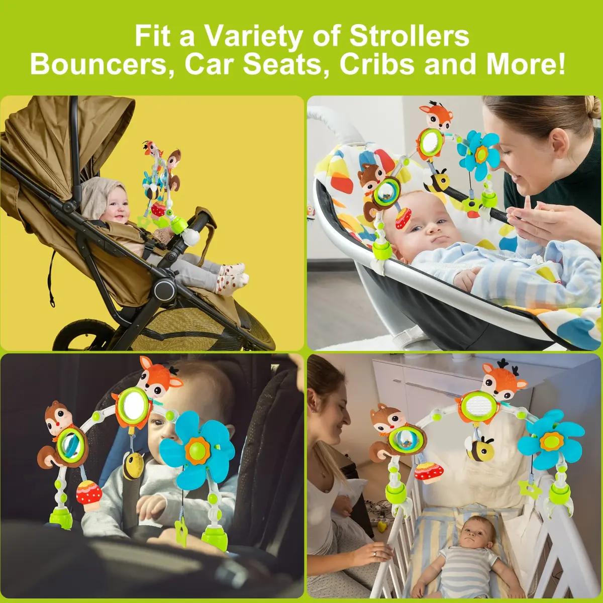 Lynncare Adjustable Arch Bassinet Toys for Infant & Baby | BPA-Free, Interactive Play for Motor Skills - view 5