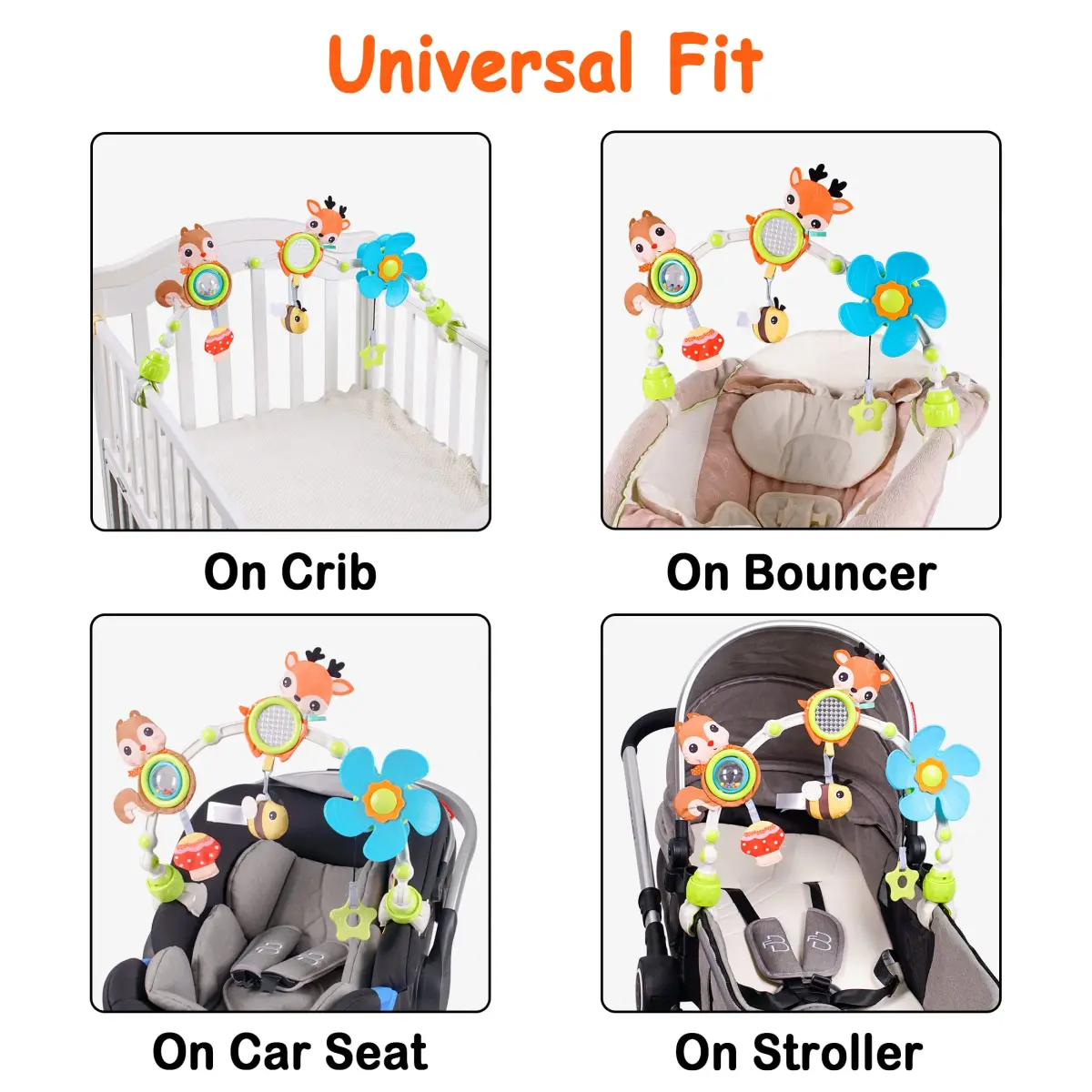 Lynncare Adjustable Arch Bassinet Toys for Infant & Baby | BPA-Free, Interactive Play for Motor Skills - view 8