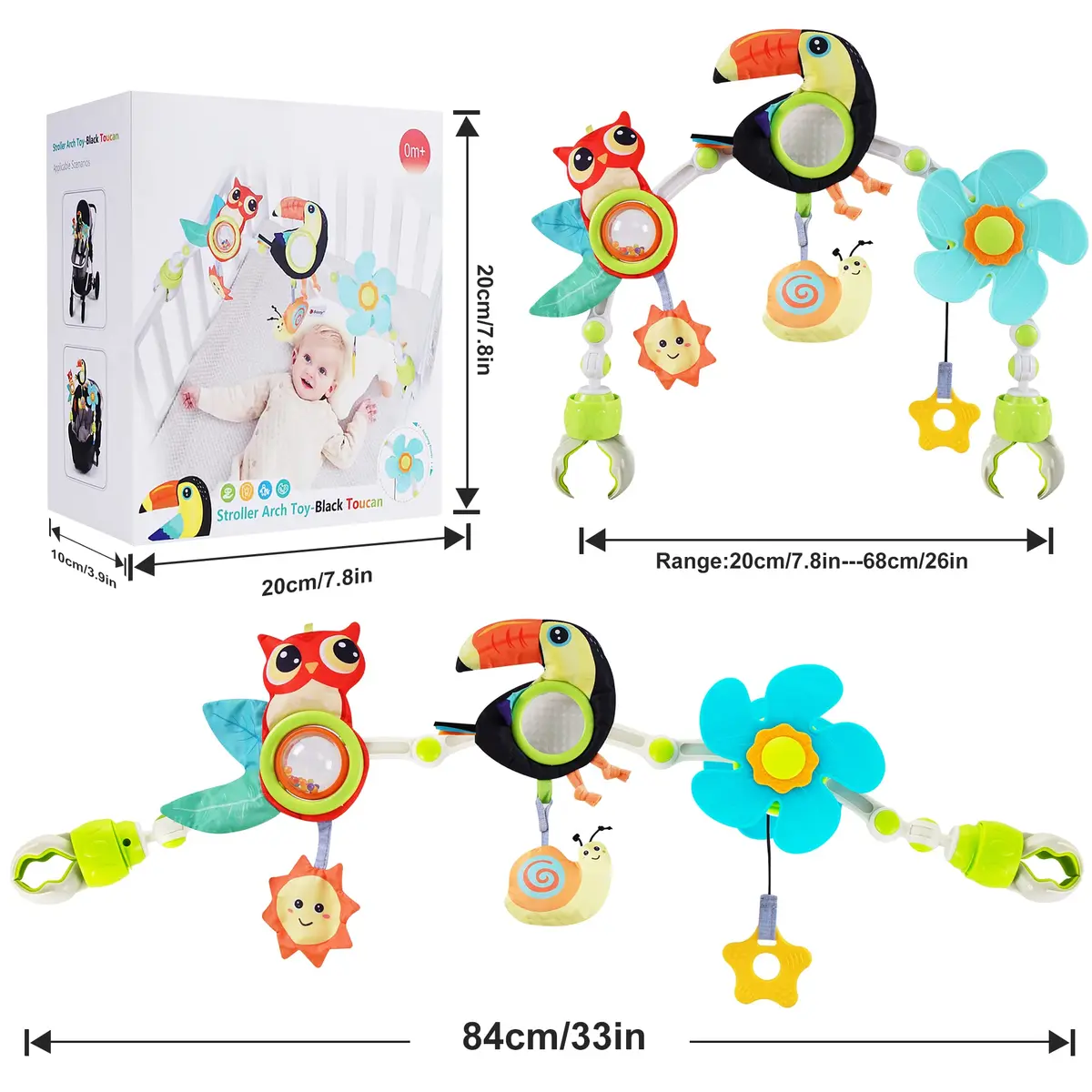 Lynncare Baby Arch Toy Adjustable Car Seat Toys Hanging Activity Toys | Stimulates Baby Senses & Motor Skills - view 6