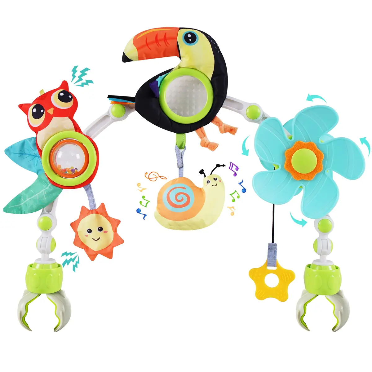 Lynncare Baby Arch Toy Adjustable Car Seat Toys Hanging Activity Toys | Stimulates Baby Senses & Motor Skills - main product image