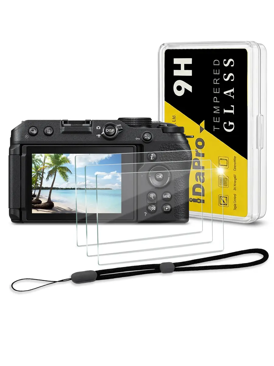 iDaPro Tempered Glass Screen Protector for Nikon Z30 3-Pack + Lanyard | 9H Hardness, Anti-Scratch, Anti-Bubble, HD Clarity, Anti-Fingerprint, Easy Install - main product image