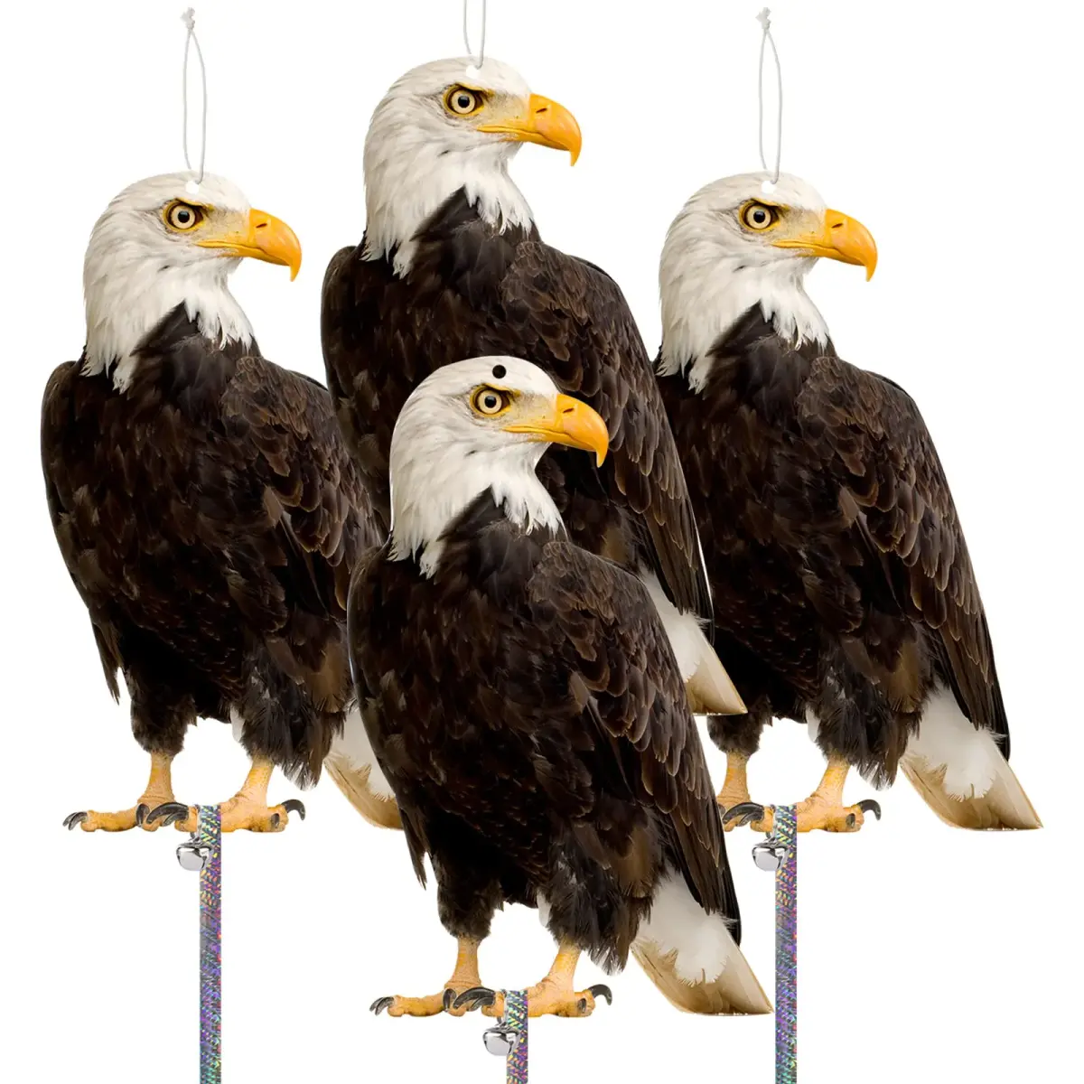 Kungfu Mall Flat Fake Owl Bird Deterrent 4PCS | Effective Pigeon & Squirrel Repellent for Gardens & Balconies - main product image