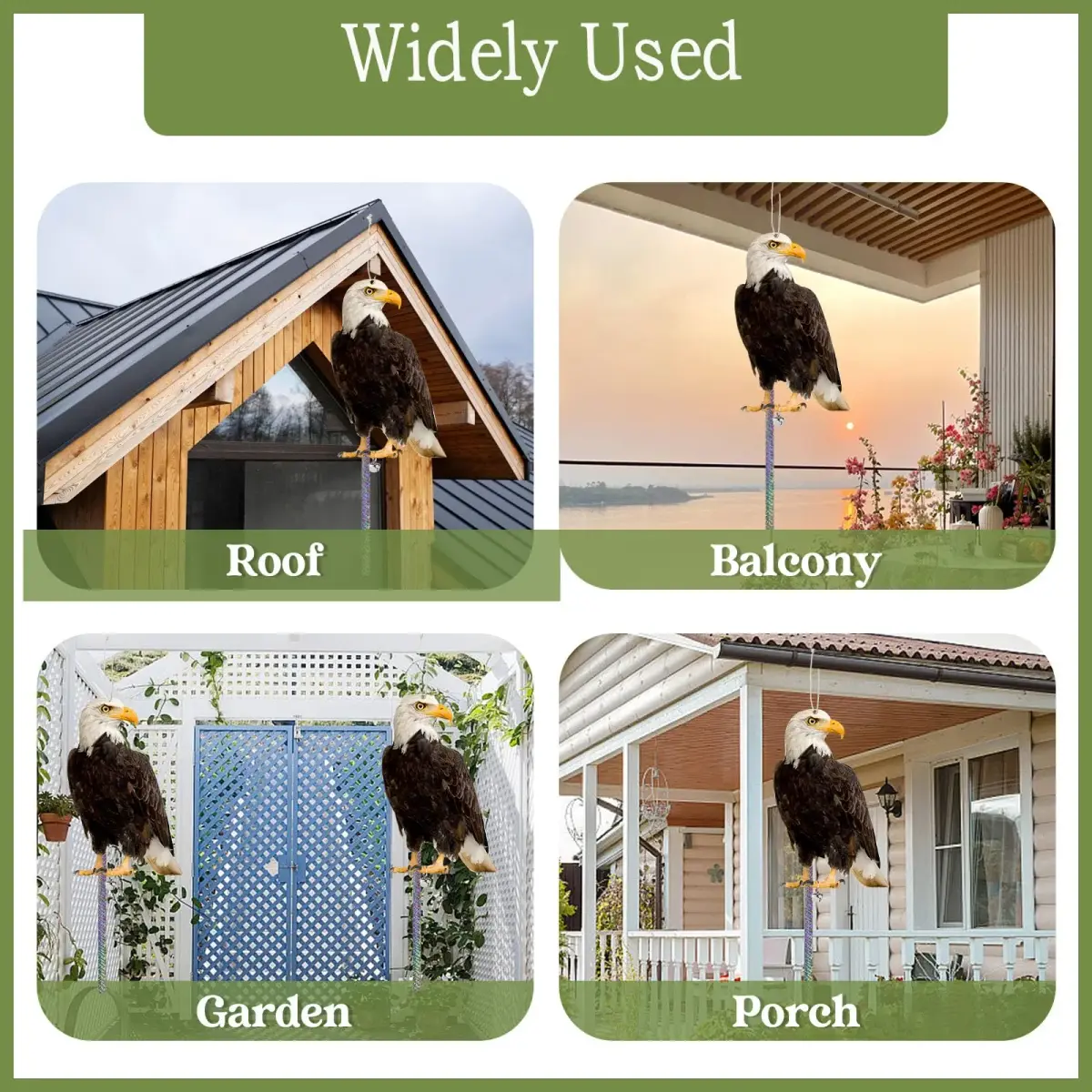 Kungfu Mall Flat Fake Owl Bird Deterrent 4PCS | Effective Pigeon & Squirrel Repellent for Gardens & Balconies - view 3