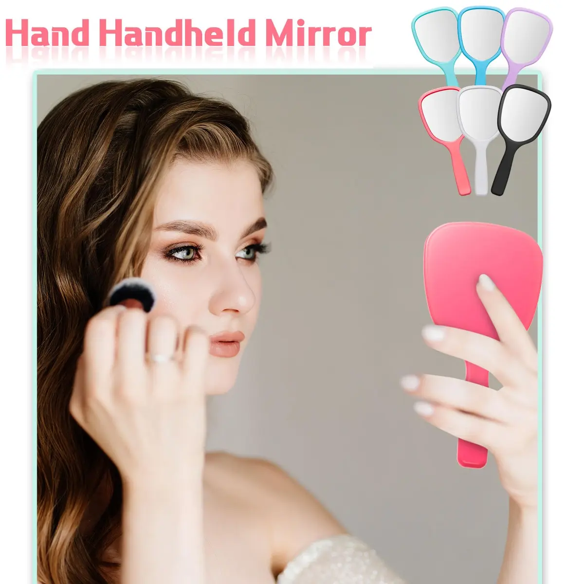 Vinsot Handheld Mirror 7.09 x 3.15 in | Small, Portable Makeup & Grooming Tool - view 5