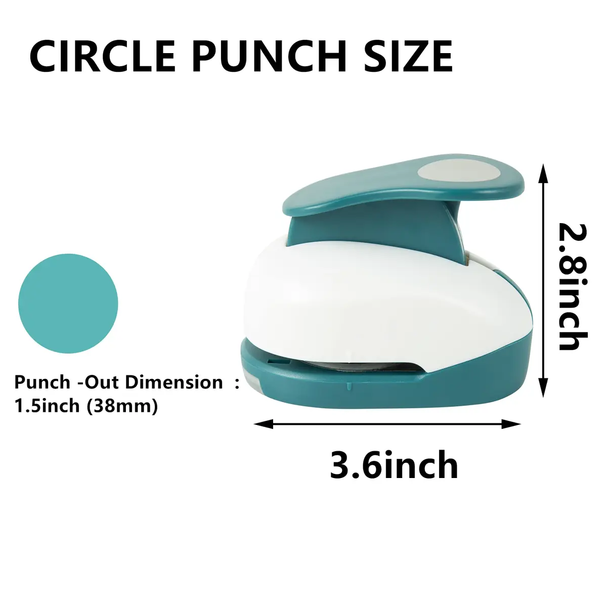 QIQQIKIN 1.5 Inch (38mm) Circle Hole Puncher | Durable Zinc Alloy Craft Cutter for Paper, Cardstock, Gift Wrap - view 5
