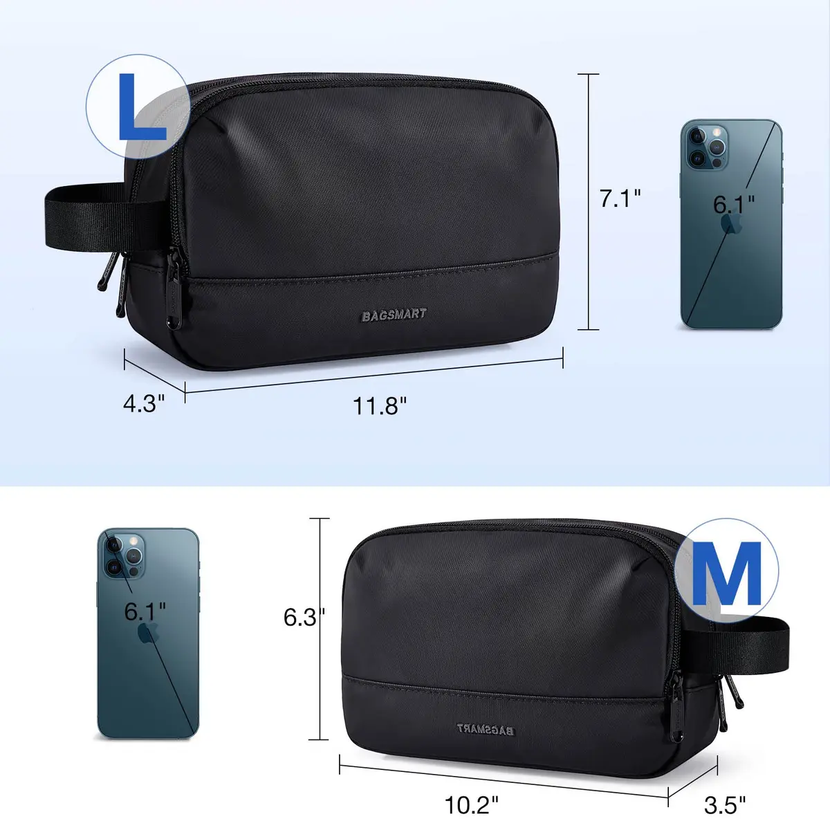 BAGSMART Large Toiletry Bag for Men, Hanging Dopp Kit 25.9cm (10.2 inches) | Water-Resistant Travel Organizer - view 5
