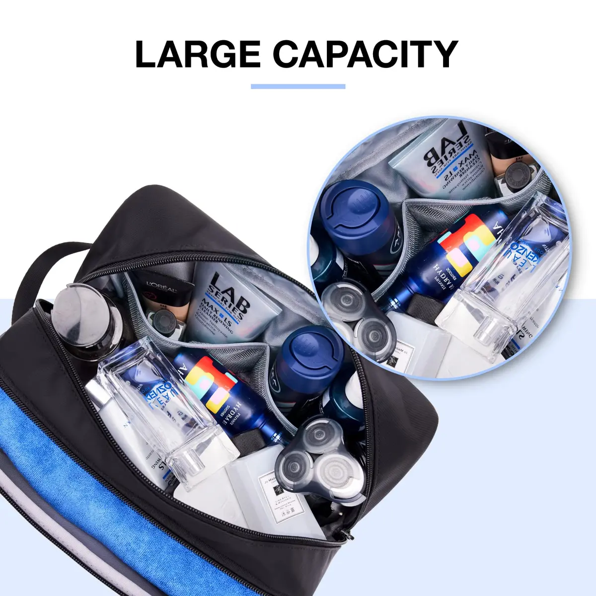 BAGSMART Large Toiletry Bag for Men, Hanging Dopp Kit 25.9cm (10.2 inches) | Water-Resistant Travel Organizer - view 4