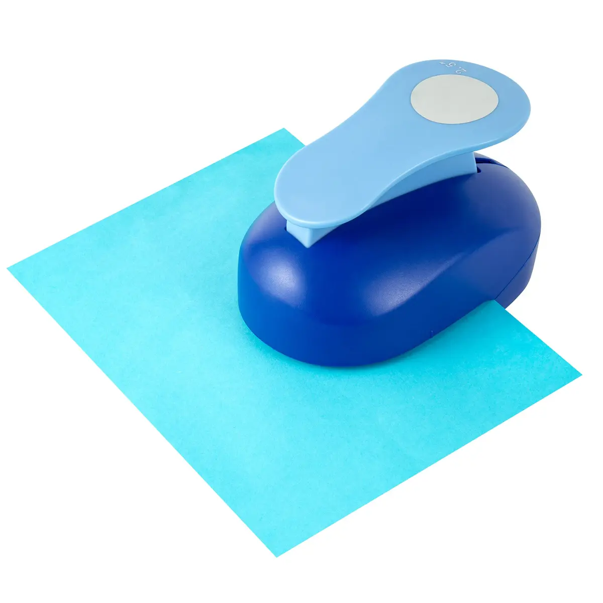 QIQQIKIN 2.5 inch (63.6mm) Blue Circle Hole Punch | Cuts Clean Circles for Crafts & Card Making - view 3