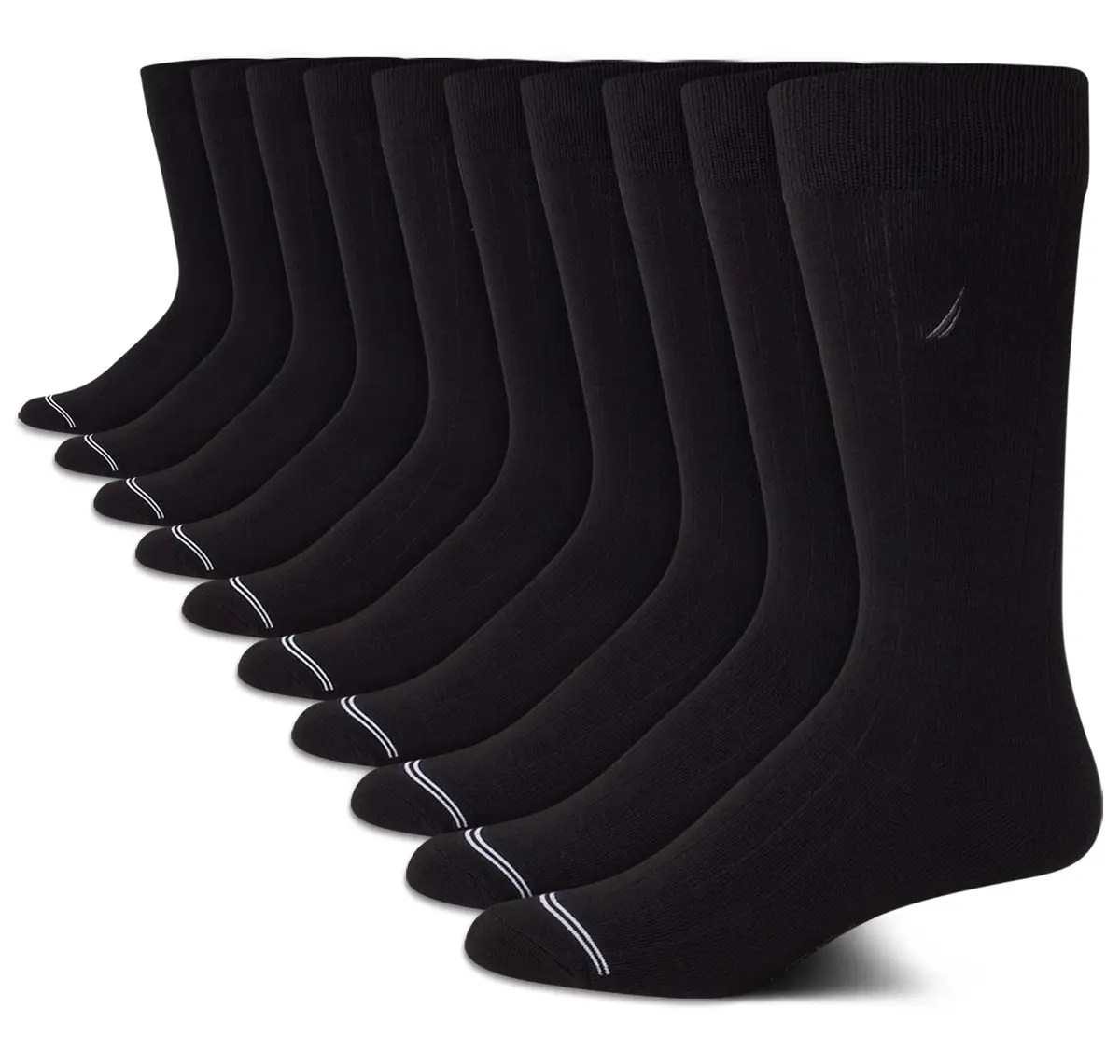 Nautica Mens Dress Socks Business Formal Comfort Stretch Crew Socks 10 Pack | Breathable, Reinforced Toe & Heel, Mid-Calf Length - main product image