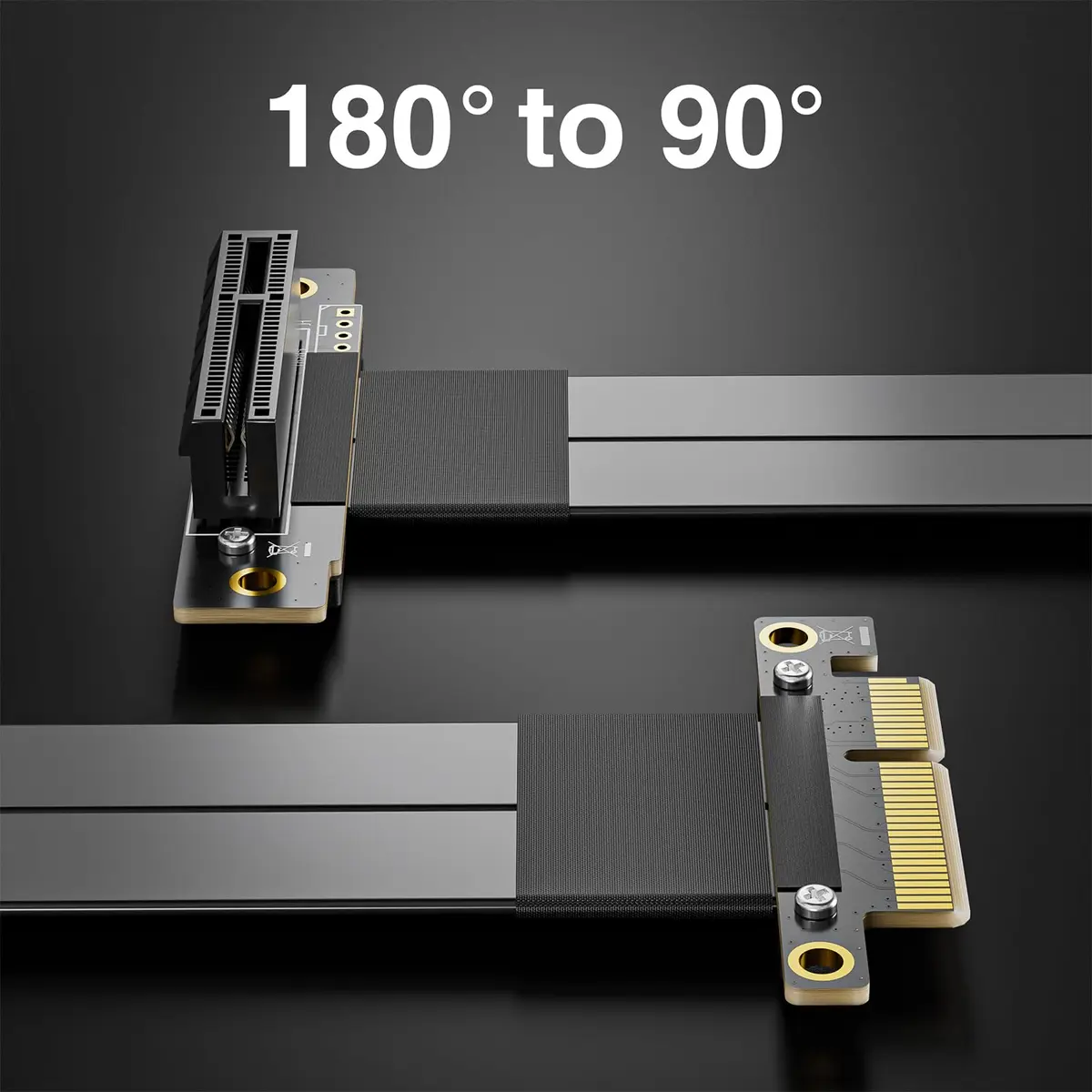10Gtek PCIe 3.0 x4 Extension Cable, Male Straight to Female 90° Right-Angle, 15cm/0.49ft - view 7
