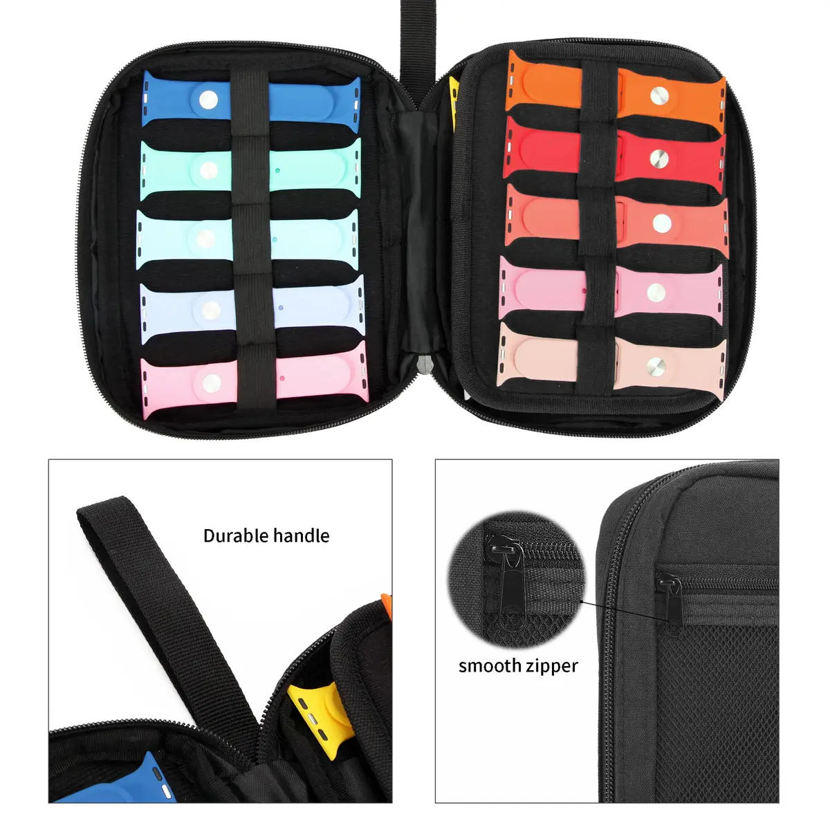 PACMAXI Watch Bands Storage Case | Holds 20 Watch Straps, Compact & Portable - view 3