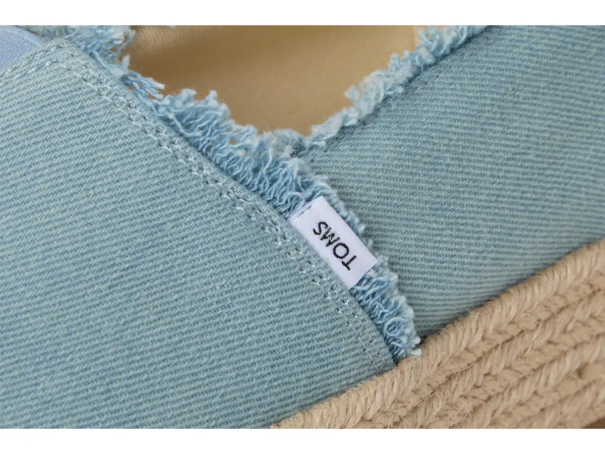 TOMS Women's Valencia Platform Espadrille 8.5 | Pastel Blue Washed Denim Casual Style - view 7