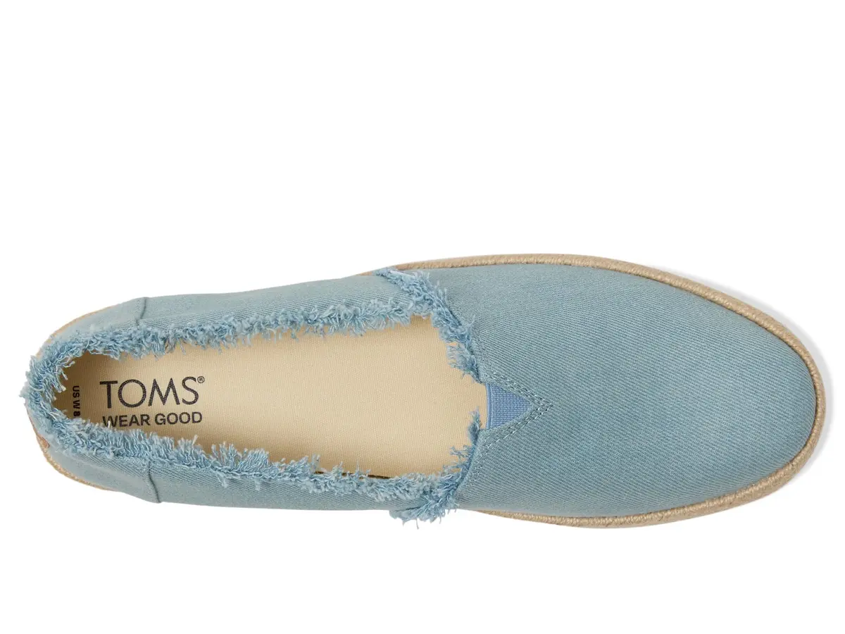 TOMS Women's Valencia Platform Espadrille 8.5 | Pastel Blue Washed Denim Casual Style - view 2