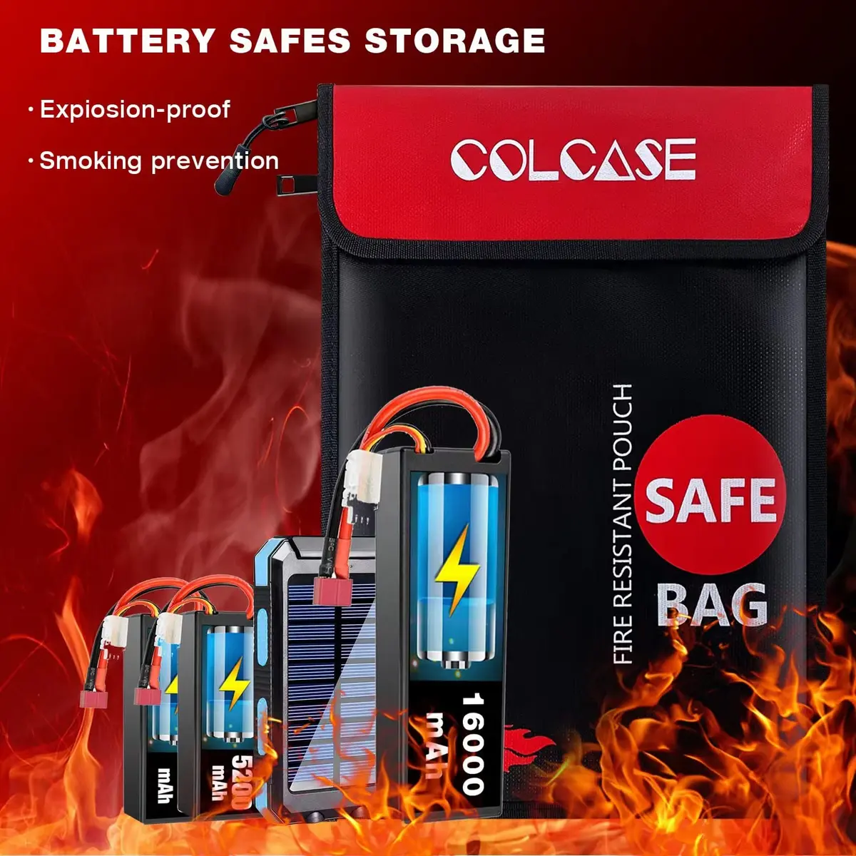 COLCASE Fireproof Document Bag 2 Pockets 38cm (15 Inches) | Fire & Waterproof Protection - view 6