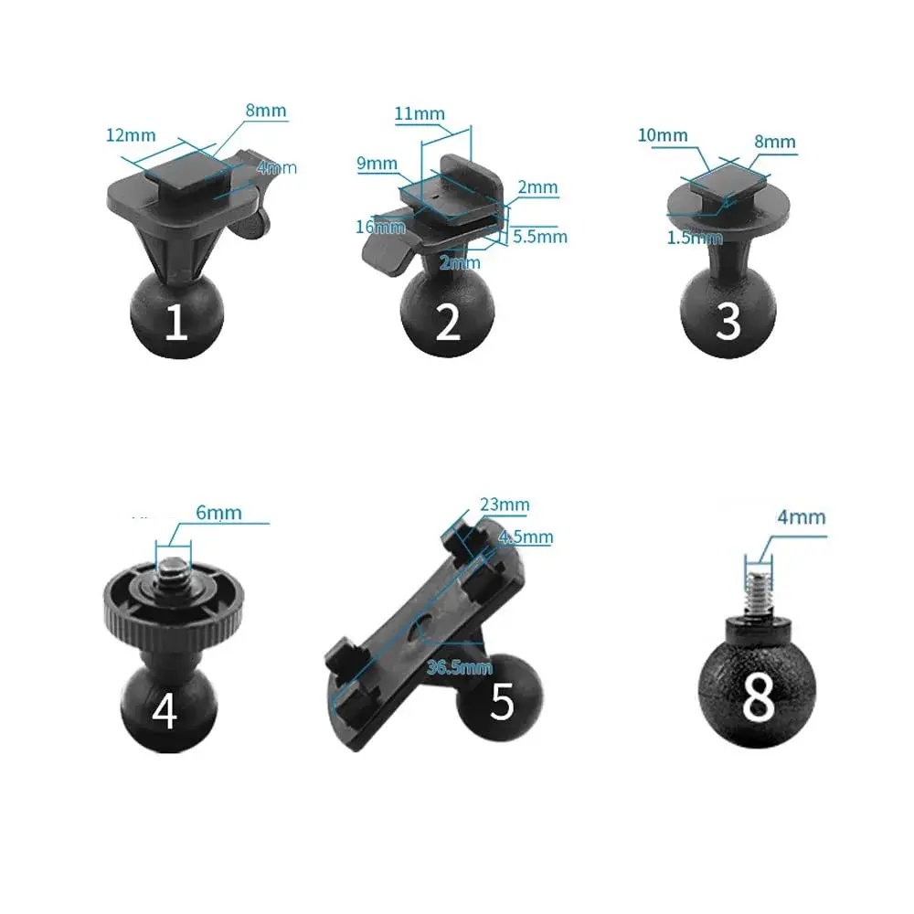 SSLHONG Black Dash Cam Suction Cup Mount Holder with 6 Adapters | Easy Install & Removal - view 6
