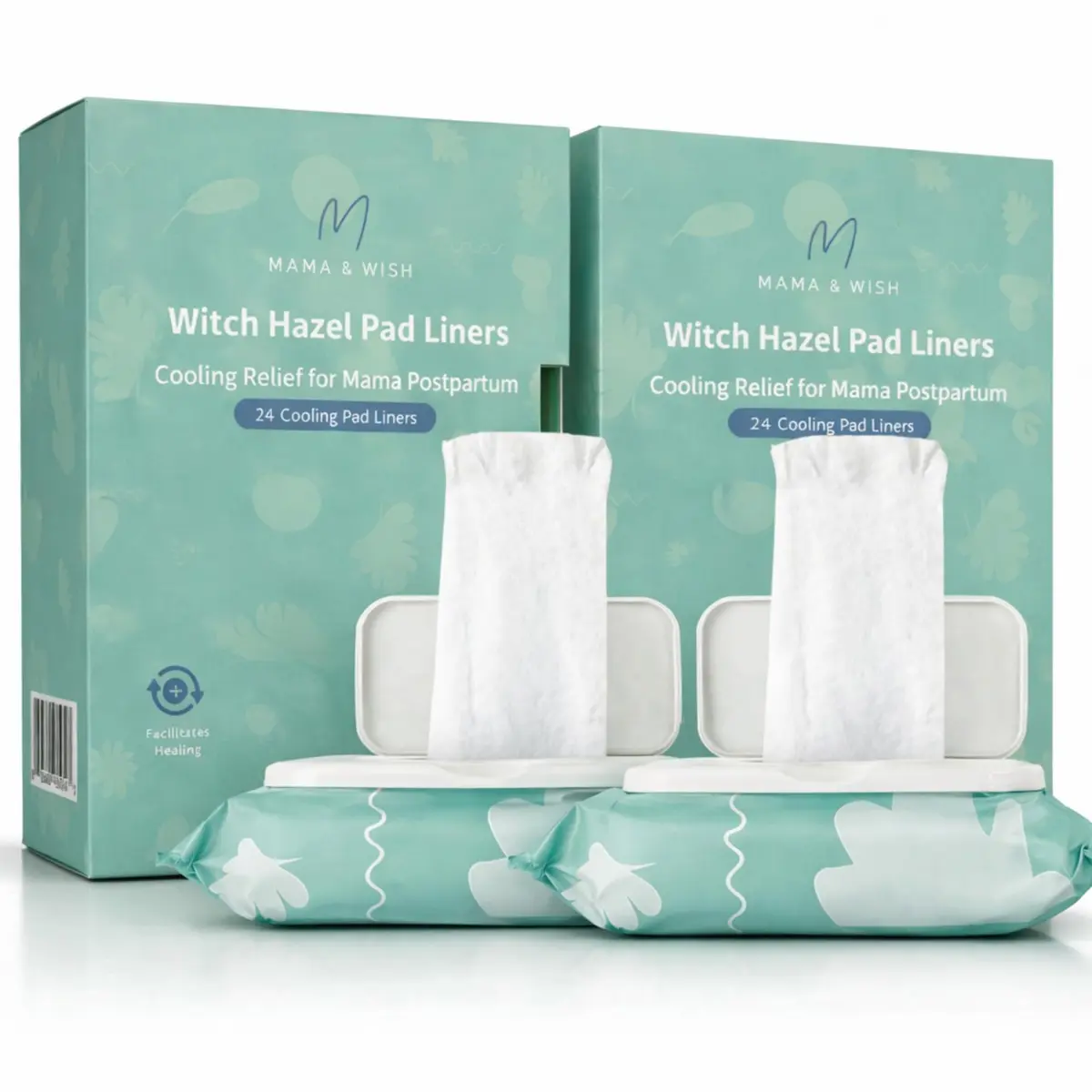 Mama & Wish Witch Hazel Pads for Postpartum Care | 2-Pack Liners | Cooling Relief & Natural Ingredients - main product image