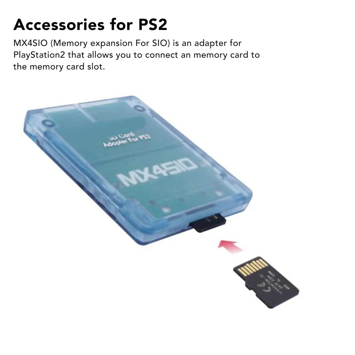 Yoidesu Memory Adapter for PS2 Fat Console | Blue ABS Card Reader for SIO2SD (70-120 chars) - view 2