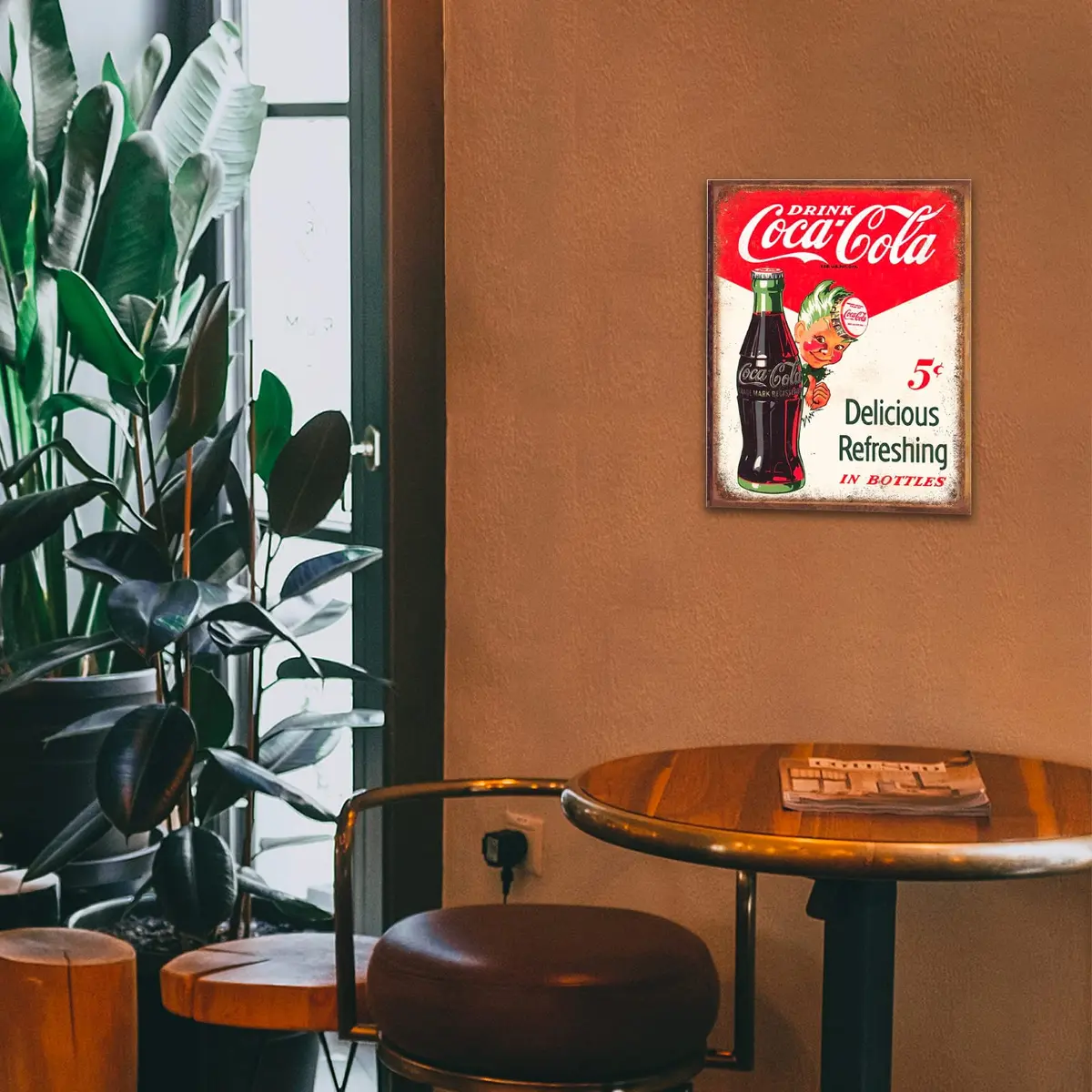 Desperate Enterprises Coca Cola Sprite Boy 5 Cents Tin Sign - Nostalgic Vintage Metal Wall Decor - Made in USA - view 5