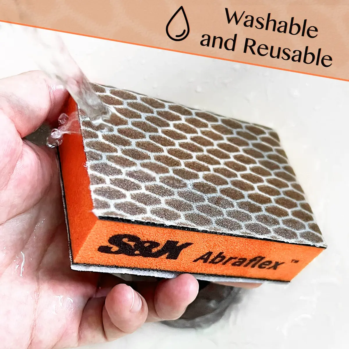 S&X Sanding Sponge Block 20 Sheets Assorted Grit | Wet & Dry, Hook & Loop, Durable, Space-Saving (70-120c) - view 4