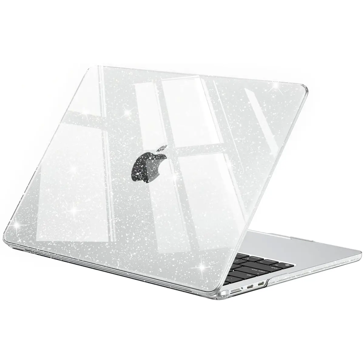 EooCoo Sparkly Clear Case for MacBook Air 13.6-inch M2-M5 | Polycarbonate Hard Shell Protection - main product image