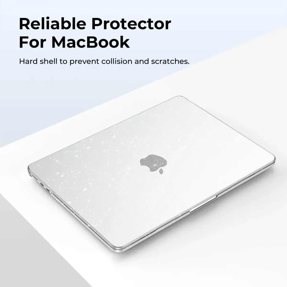 EooCoo Sparkly Clear Case for MacBook Air 13.6-inch M2-M5 | Polycarbonate Hard Shell Protection - view 6