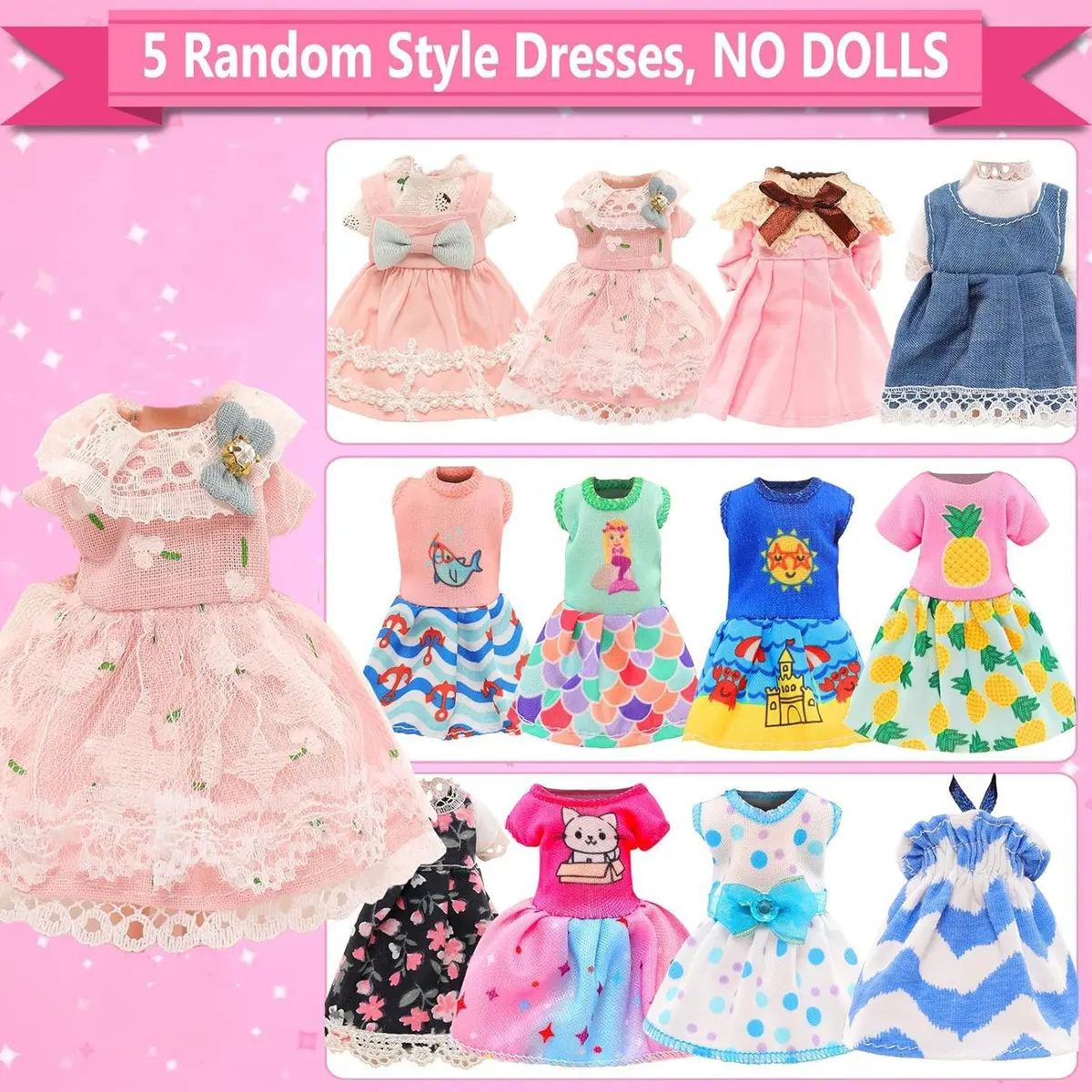 ENOCHT 20 Pcs Doll Clothes & Accessories Playset 5.3 Inch | Imaginative Doll Fashion Kit - view 2