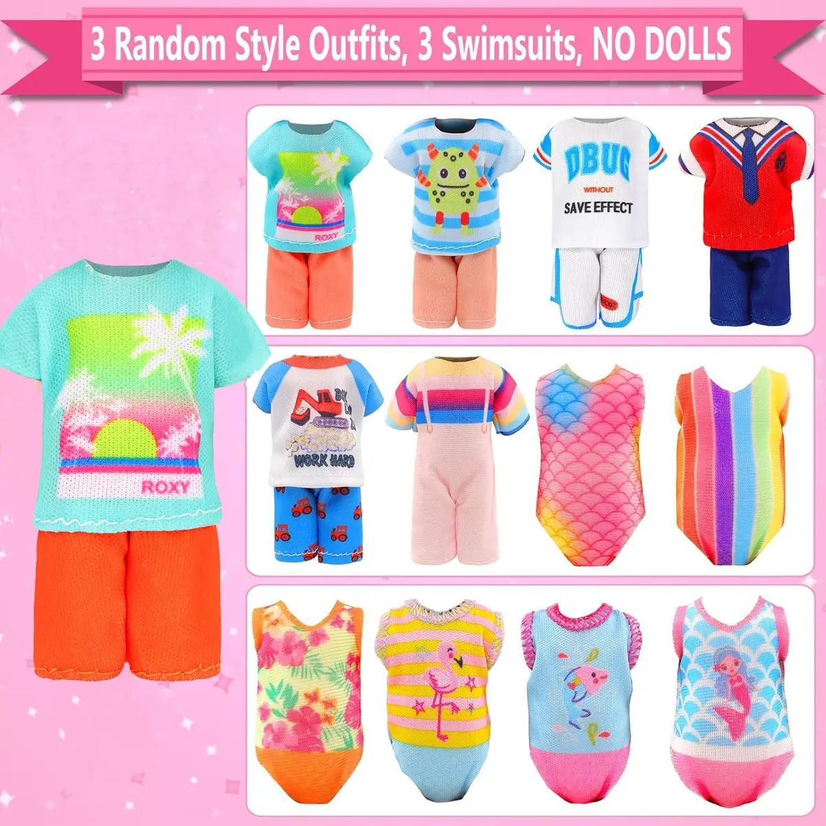 ENOCHT 20 Pcs Doll Clothes & Accessories Playset 5.3 Inch | Imaginative Doll Fashion Kit - view 3