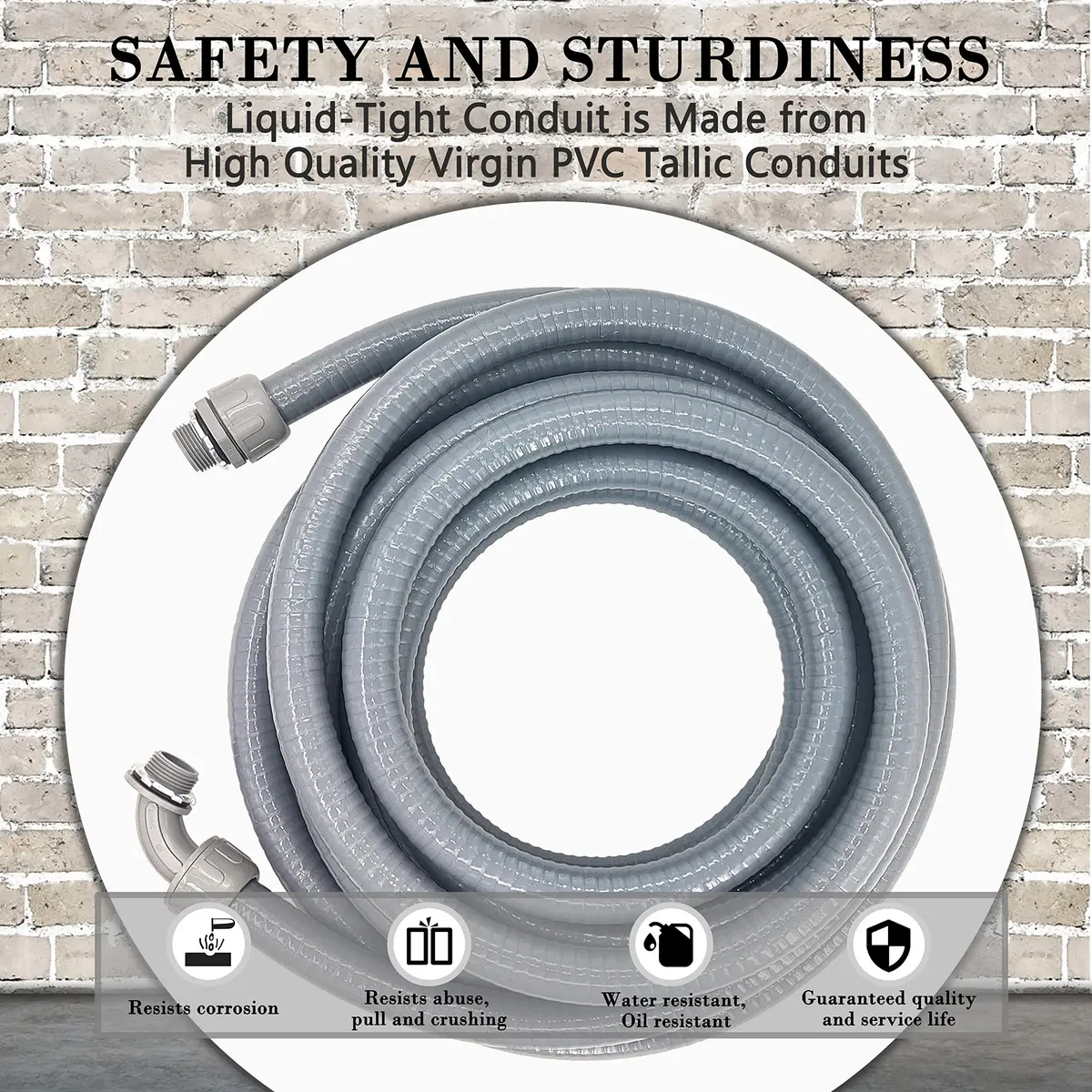 Wocloer Liquid-Tight Conduit 3/4inch 25Ft | Flexible Non-Metallic Electrical Kit for Outdoor & Indoor Use - view 4