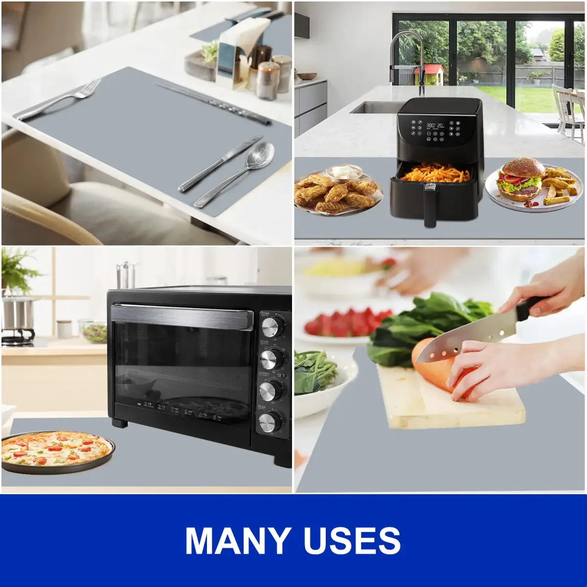 Kazualv Silicone Countertop Mat 60cm x 40cm | Heat Resistant & Waterproof Protector - view 3