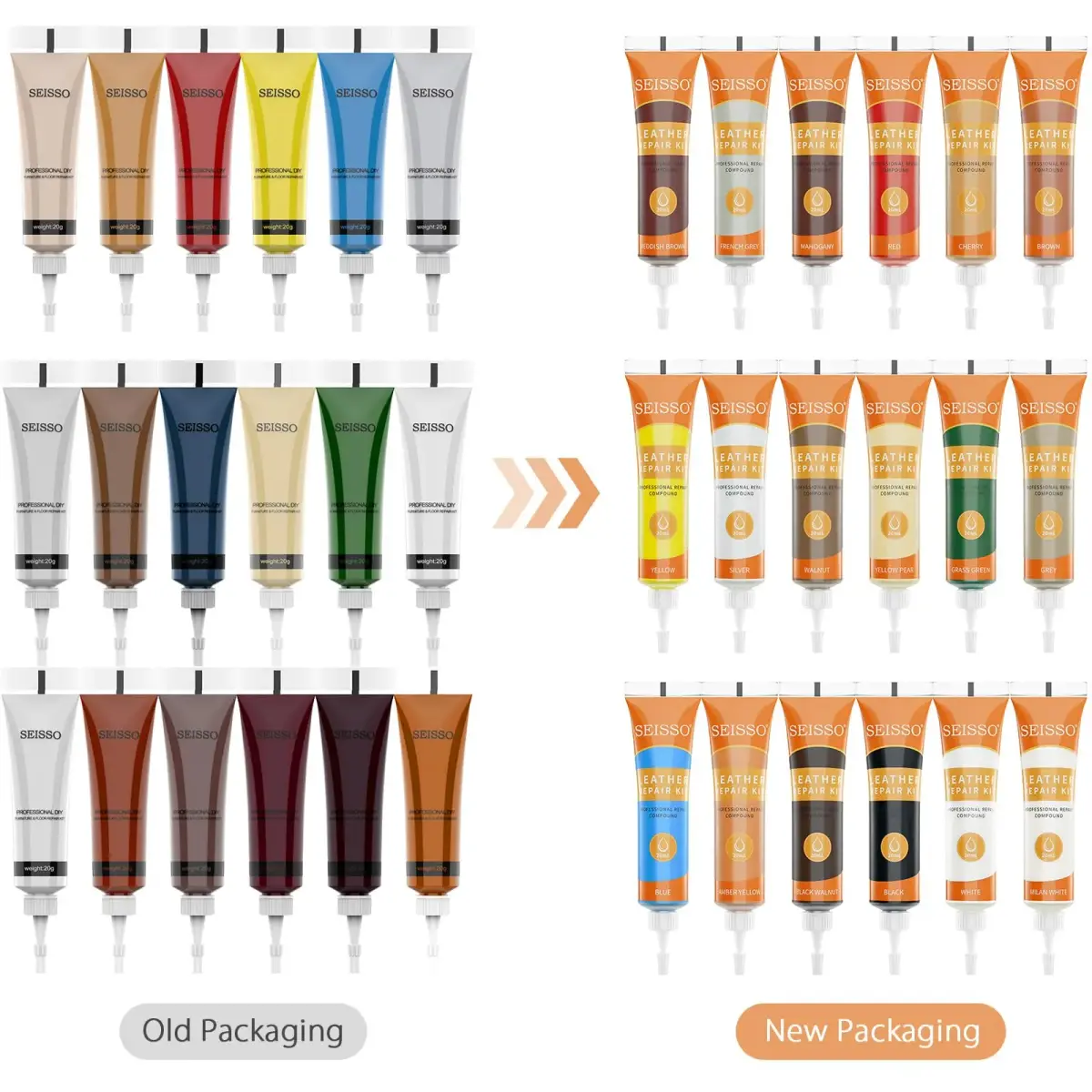 SEISSO 18 Colors Leather Repair Kit | Professional Dye Filler Paint for Furniture, Car Seats, Couches, Shoes, Bags, Jackets, Vinyl - view 2