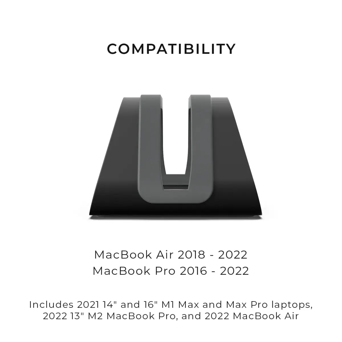 HumanCentric Vertical Laptop Stand for MacBook Pro & Air, Aluminium, Black | Space-Saving Desk Organizer - view 7