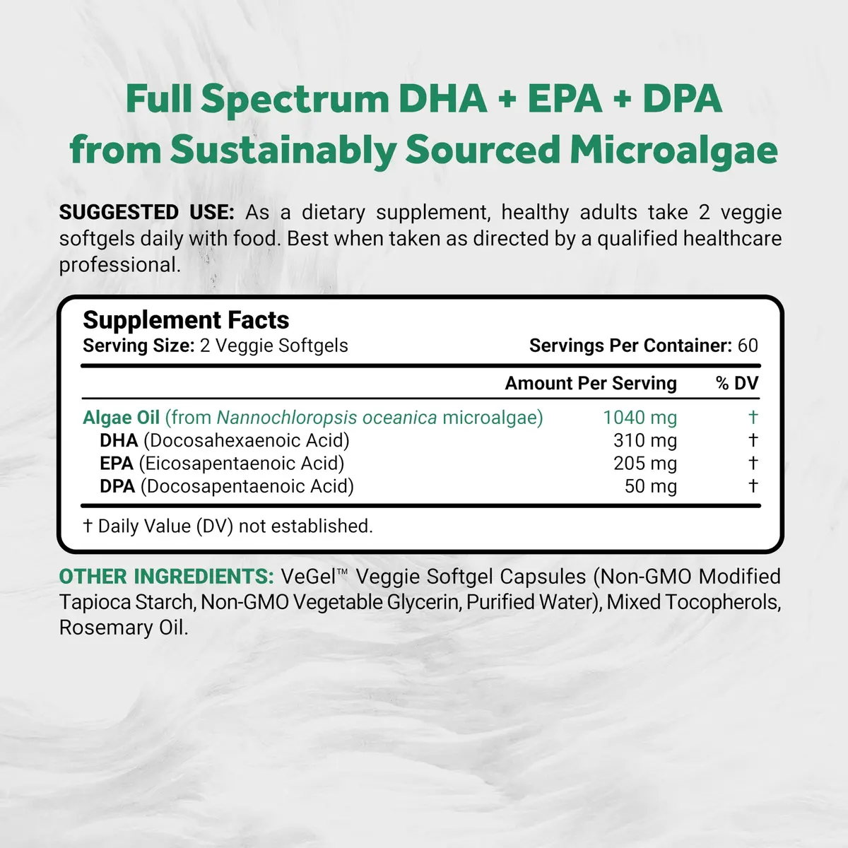 Naturalis Vegan Omega 3 520mg 120 Softgels | Vegan Algal Oil for Heart & Joint Support - view 2
