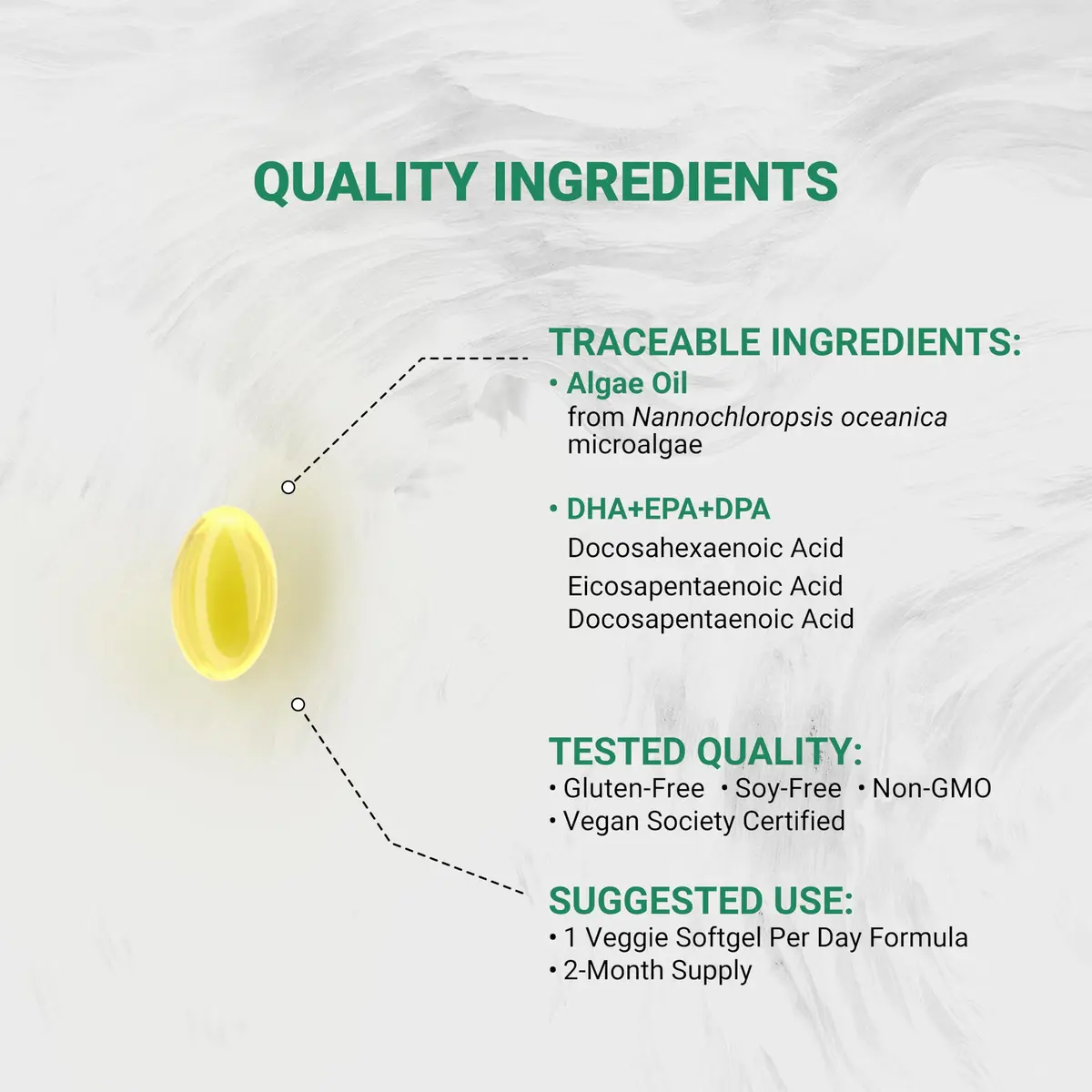 Naturalis Vegan Omega 3 520mg 120 Softgels | Vegan Algal Oil for Heart & Joint Support - view 3