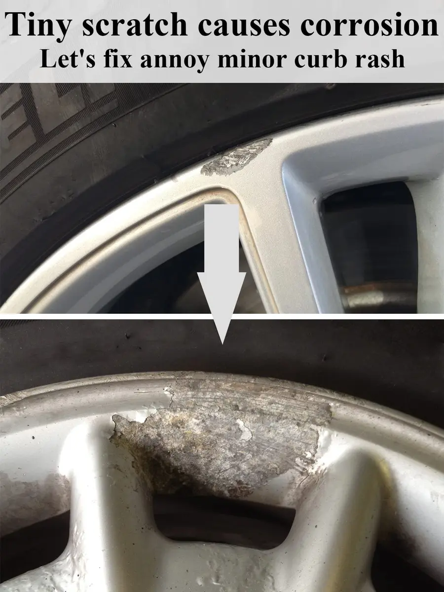 SYOAUTO Silver Rim Touch Up Paint Rim Scratch Repair Pen Wheel Touch Up Paint Car Rim Paint Pen Universal Color Silver Wheel Paint (Silver) | Easy Small Chip Fix - view 3