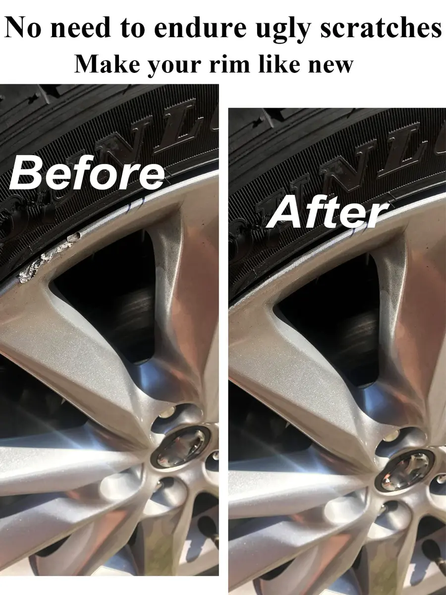 SYOAUTO Silver Rim Touch Up Paint Rim Scratch Repair Pen Wheel Touch Up Paint Car Rim Paint Pen Universal Color Silver Wheel Paint (Silver) | Easy Small Chip Fix - view 4
