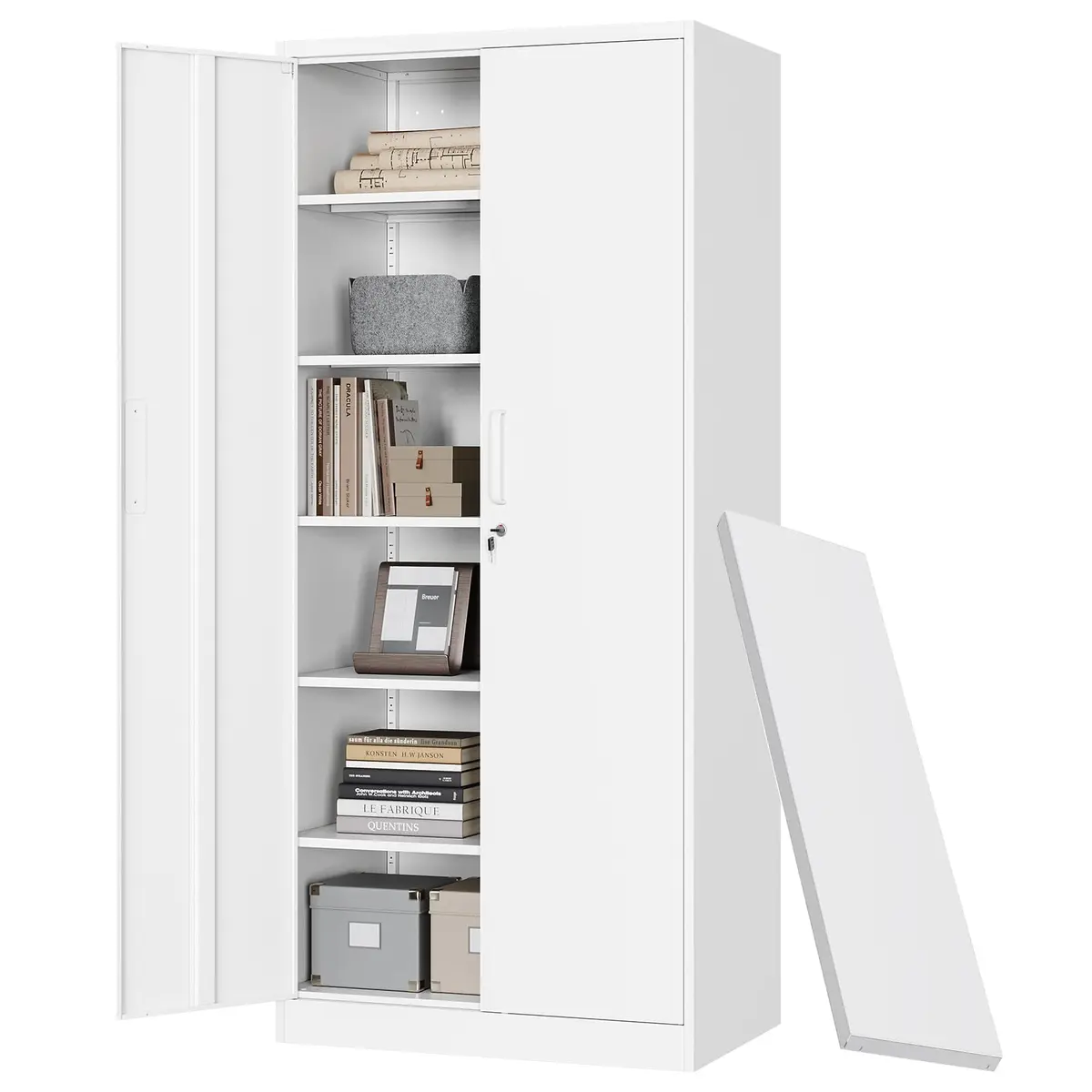Letaya Metal Storage Cabinet with Lock Door 72" | Adjustable Shelves for Office & Home - main product image