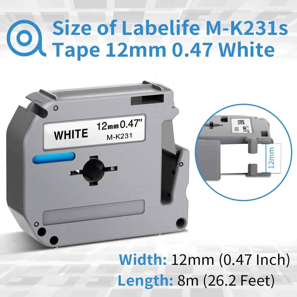 Labelife 12mm Label Tape Replacement for Brother P Touch M Tape | Durable Non-Laminated Office Label - view 3