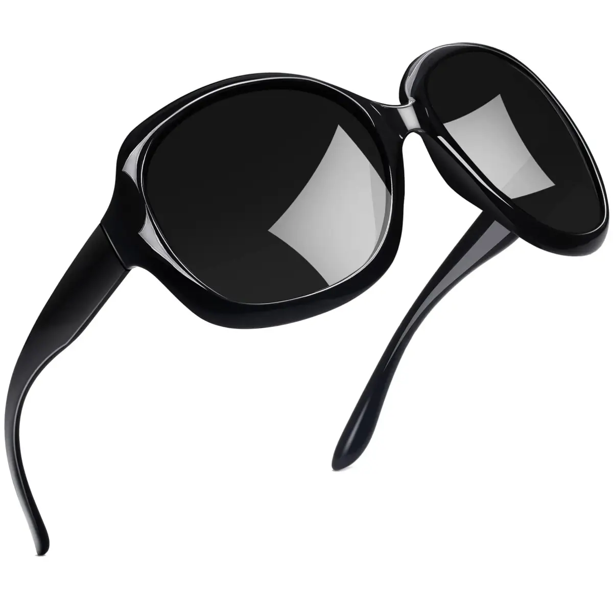 Joopin Oversized Butterfly Sunglasses for Women - Pitch Black/Grey Polarized UV400 Protection - main product image