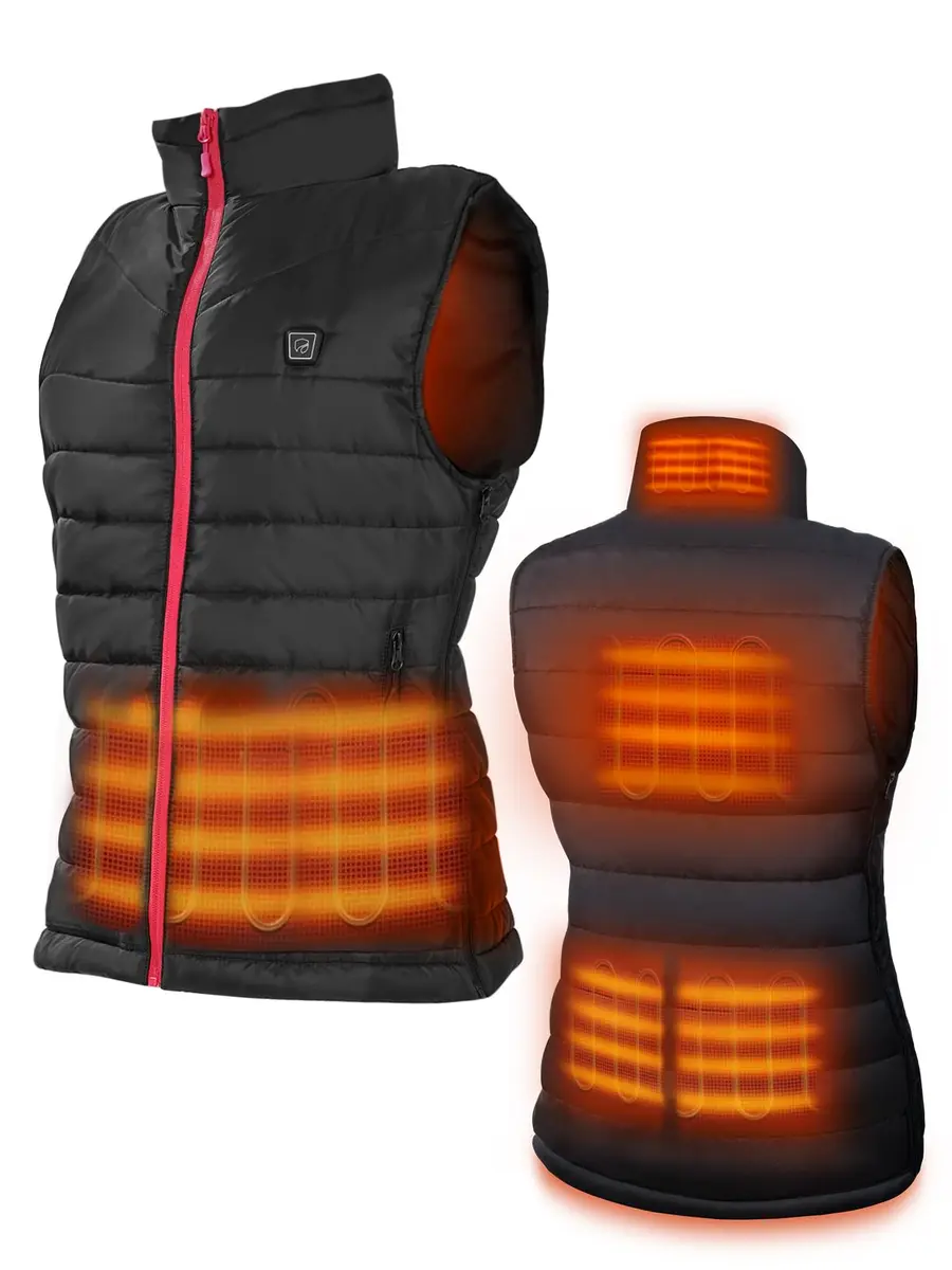 DR.PREPARE Women's Heated Vest Lightweight Heating Vest with 3 Heating Levels & 6 Heating Zones, Adjustable Size, Black (Battery Pack Not Included) - main product image