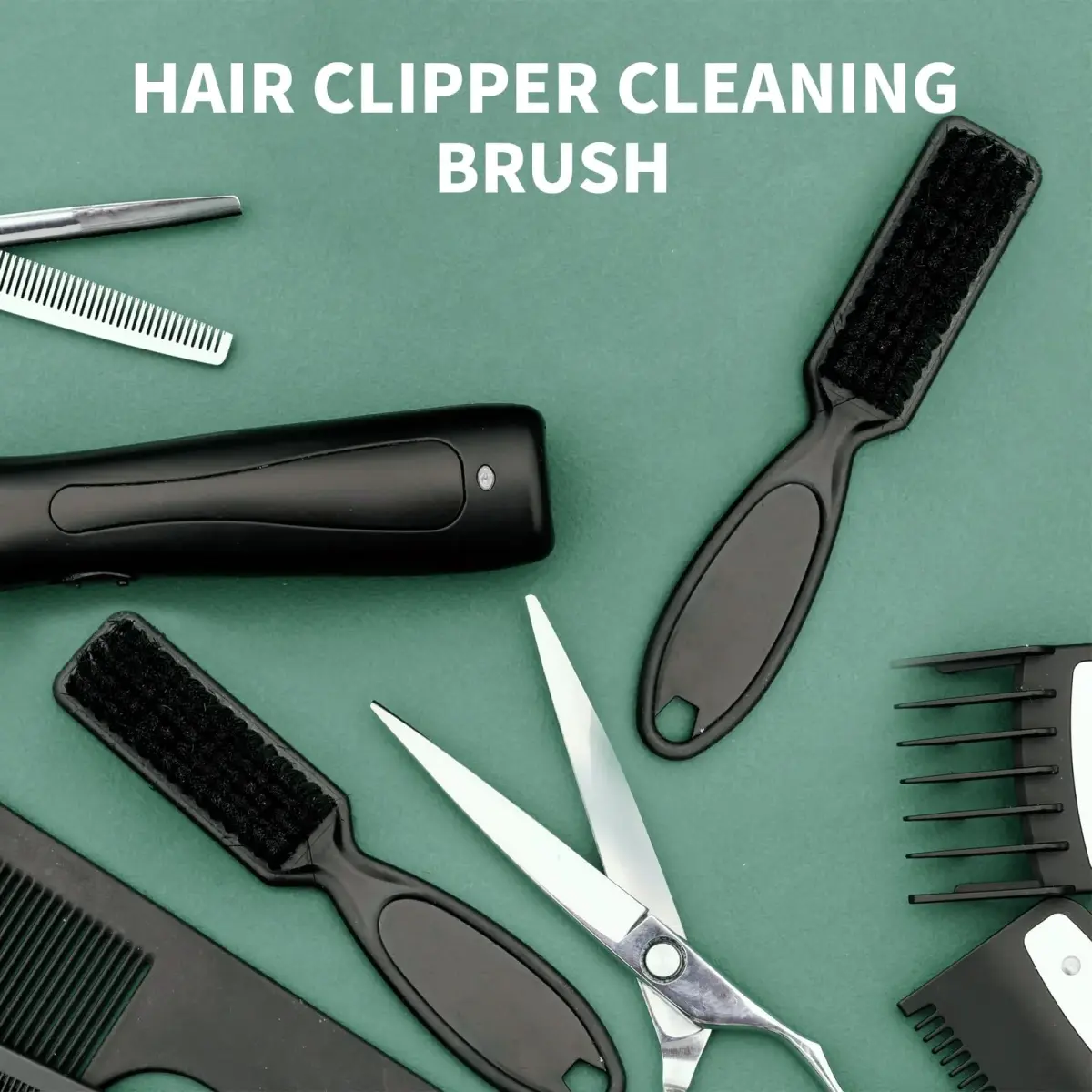 SQULIGT Black 6 Pcs Hair Brush Set | Nylon Bristle Barber Clipper Cleaning Brushes - view 7