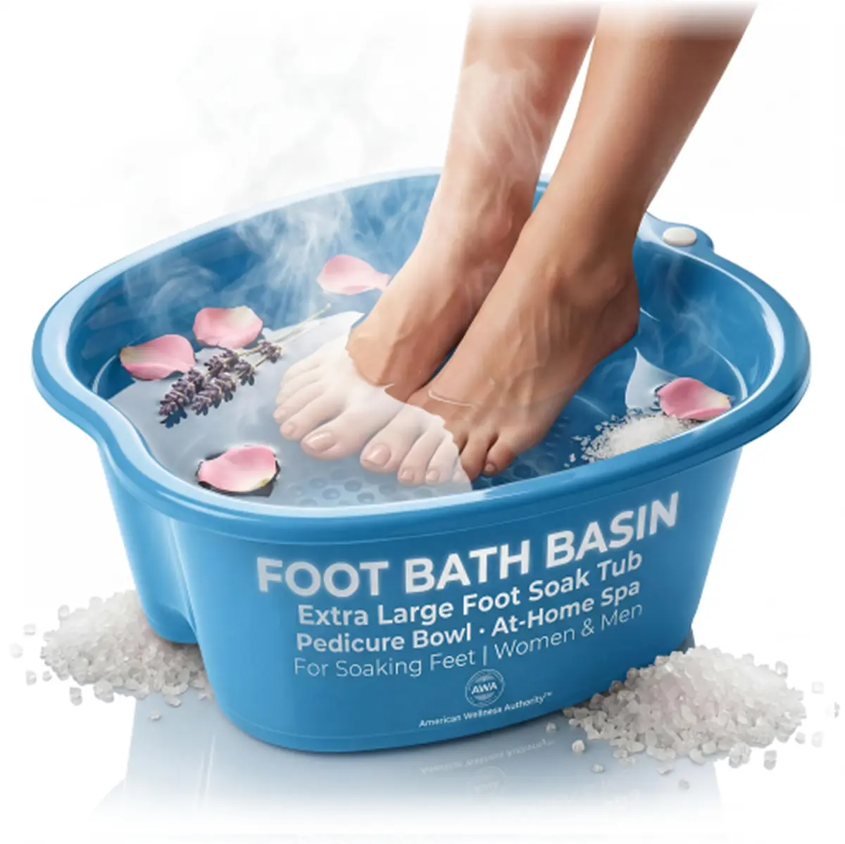 American Wellness Authority Extra Large Foot Soaking Tub | Durable Plastic Pedicure Basin for Relaxing Foot Baths (70-120c) - main product image