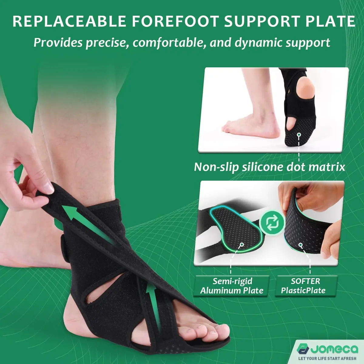 JOMECA Upgraded Drop Foot Brace for Walking with Shoes | Adjustable Soft AFO for Foot Drop Relief - view 3