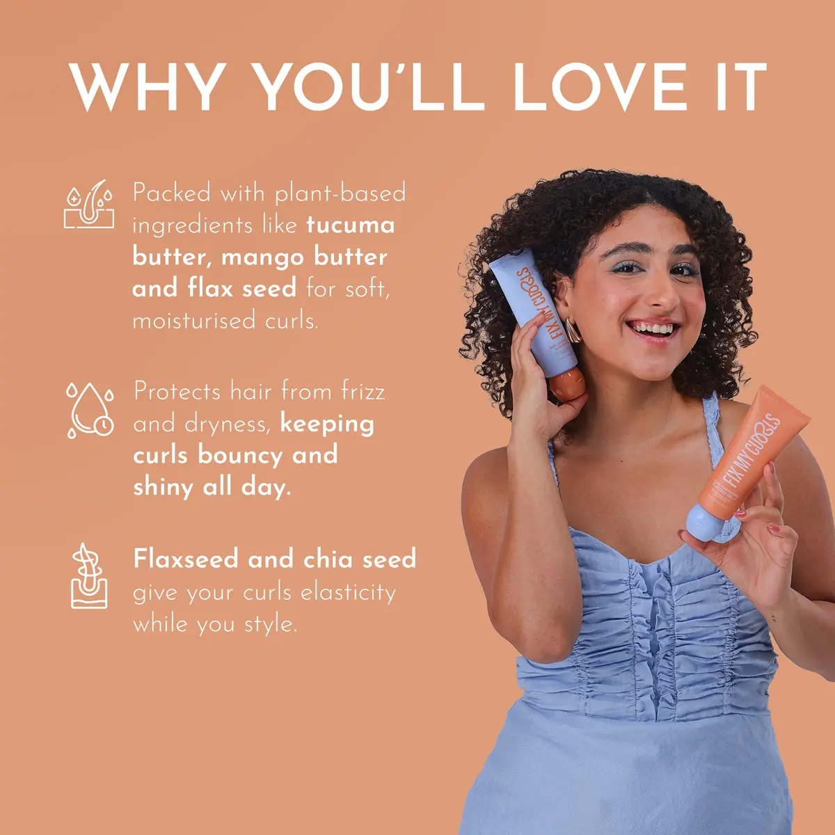 Fix My Curls Curl Quenching Moisture Styling Duo | For Curly, Wavy, Dry, Frizzy Hair | 210ml (7.05 Fl Oz) | Vegan & Toxin-Free - view 2