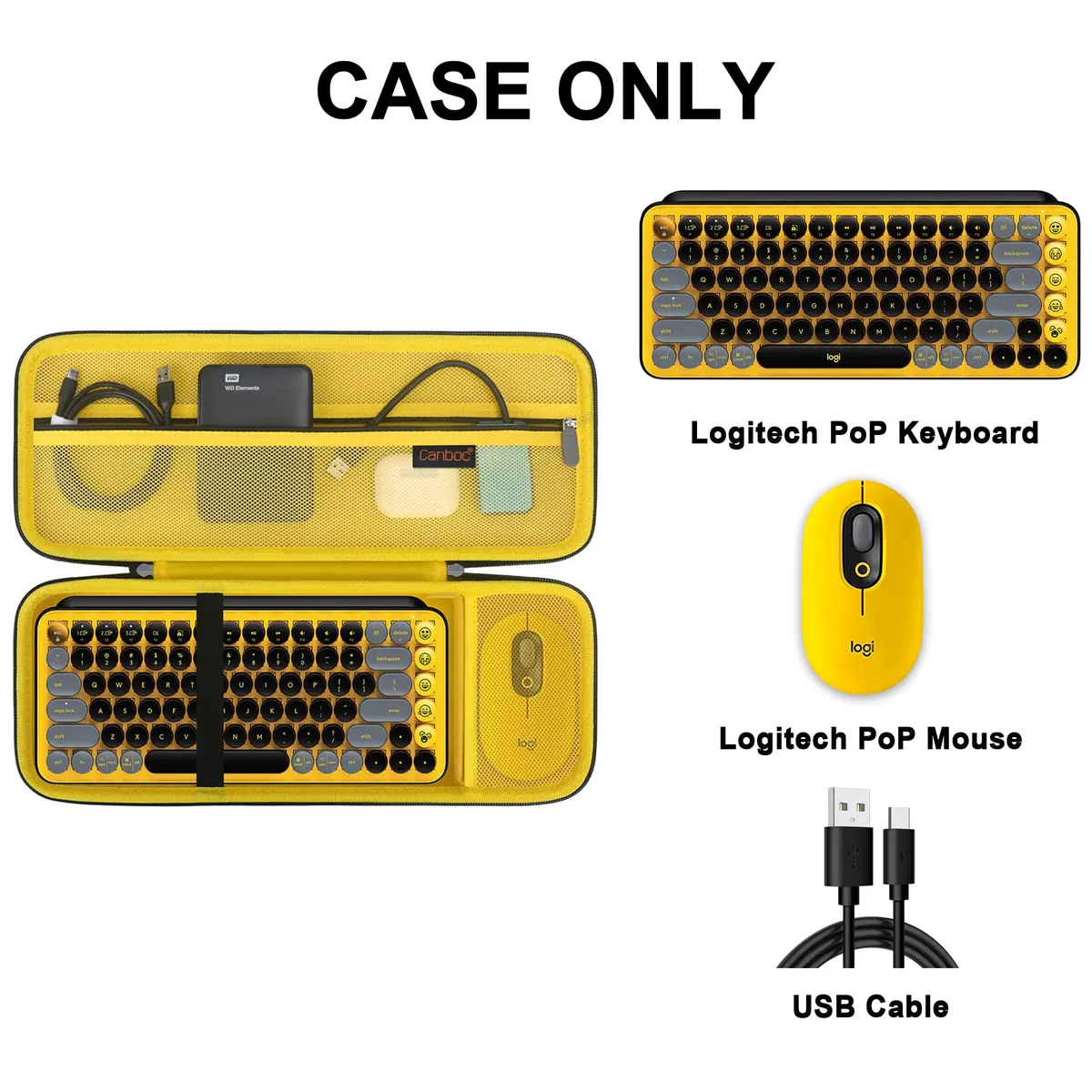 Canboc Case for Logitech POP Keys Mechanical Wireless Keyboard & POP Mouse | Portable, Water-Resistant, Impact-Proof - view 2