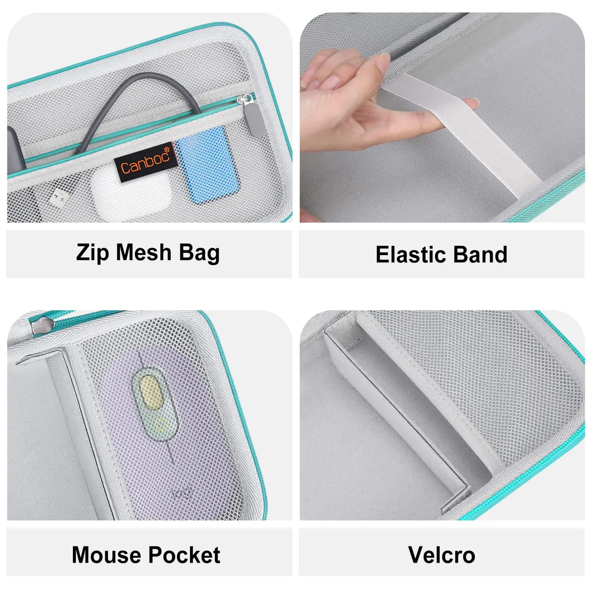 Canboc Case for Logitech POP Keys Mechanical Wireless Keyboard & POP Mouse | Portable, Waterproof, Mint Green - view 4