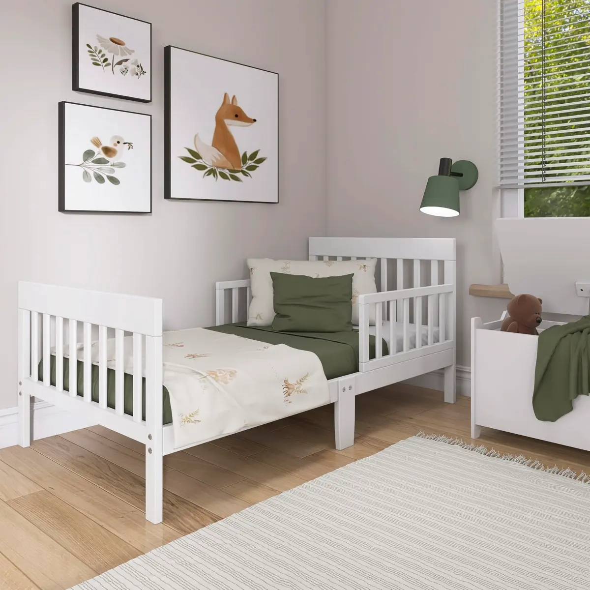 Dream On Me Finn Toddler Bed | GREENGUARD Gold, Pinewood, White, Low Floor Design - view 2
