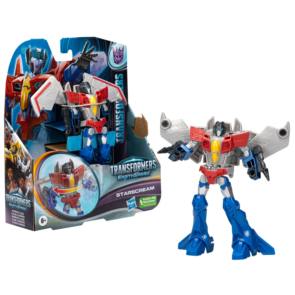 Transformers Toys EarthSpark Warrior Class Starscream Action Figure, 5-Inch | Easy 7-Step Conversion for Kids 6+ - view 3
