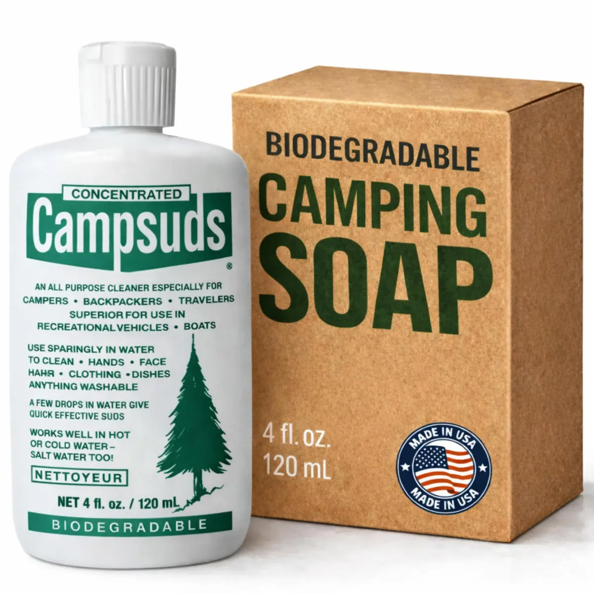 CONCENTRATED CAMPSUDS Sierra Dawn Biodegradable Camping Soap, 4 Oz | All-Purpose Outdoor Wash for Camping & Hiking - main product image