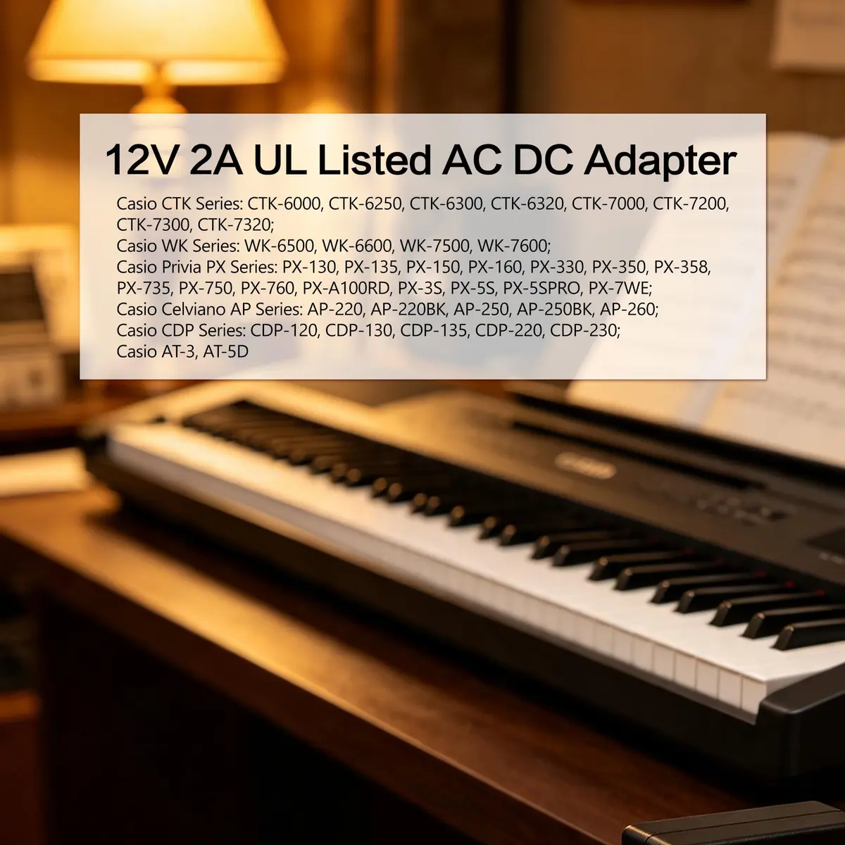 Lantisri 12V 2A AC Adapter for Casio Privia | Safe, Compatible & Certified - view 2