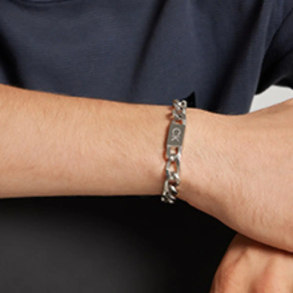 Calvin Klein Jewelry Men's Chain Bracelet Silver Model 35000254 | Contemporary Link Style - view 3